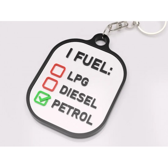 3D Baskı Yakıt Türü Anahtarlık – Diesel Petrol LPG Uyarı Anahtarlığı, Araba Anahtar Aksesuarı