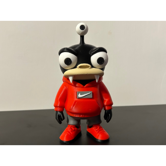 3D Baskı Nibbler - Kırmızı Kapüşonlu ve Sneaker lı Karakter - Özel Tasarım Esprili Biblo