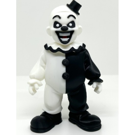 Art the Clown Figürü - 3D Baskı Terrifier Korku Koleksiyonu - Siyah Beyaz Katil Palyaço Heykeli