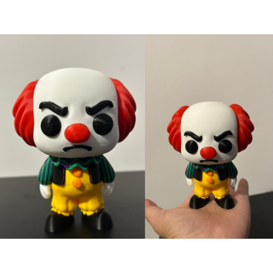 Pennywise Figürü - 3D Yazıcı Tasarım IT Filmi Biblosu - Korkunç Palyaço Heykelcik