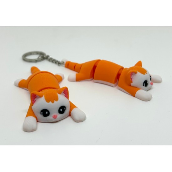 Articulated Cat Keychain - Hareketli Kedi Figürü - Dekoratif Çanta Aksesuarı