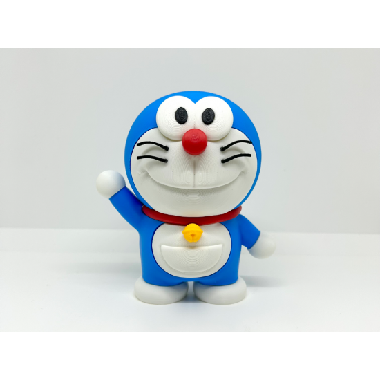 Doraemon Figürü - 3D Yazıcı Tasarım El Sallayan Doraemon Biblosu - Anime Karakter Dekorasyonu