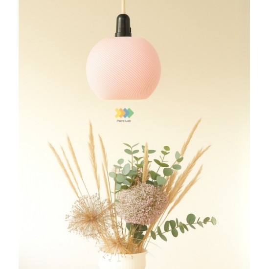 Modern Pembe Spiral Avize - Estetik Küre Sarkıt Lamba - Bebek ve Genç Odası Dekorasyon