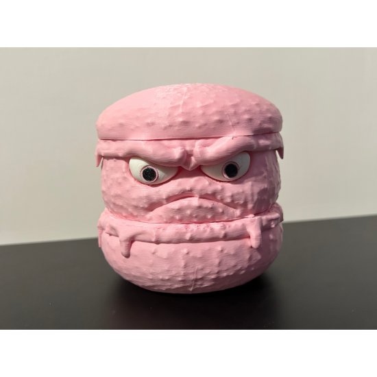 Öfkeli Makaron Figürü - 3D Yazıcı Tasarımı Komik Tatlı Biblosu - Huysuz Gurme Masa Aksesuarı