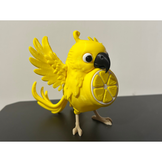 Limon Gövdeli Tropikal Kuş Figürü - 3D Yazıcı Tasarımı Dekoratif Biblo - Mutfak ve Ofis Aksesuarı