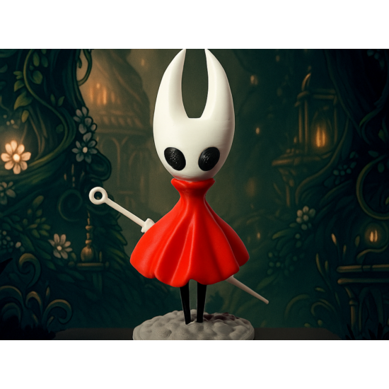 Hornet Figürü - 3D Yazıcı Tasarım Hollow Knight Biblosu - Kırmızı Pelerinli Hornet