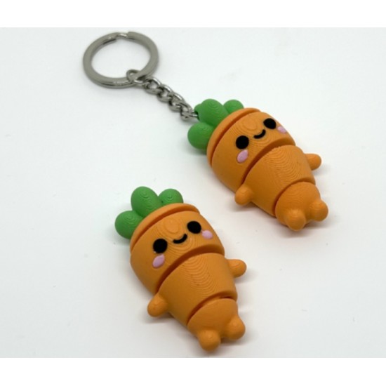 Sevimli Havuç Anahtarlık Seti - 3D Baskı Kawaii Carrot Keychain - Çanta Aksesuarı ve Hediye Biblo
