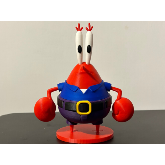 Bay Yengeç Figürü - 3D Yazıcı Tasarım SpongeBob Biblosu - Mr. Krabs Heykelcik