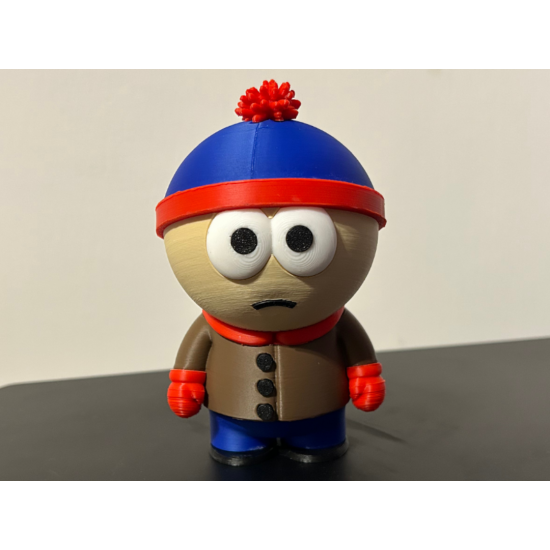 Stan Marsh Figürü - 3D Yazıcı South Park Biblo - Kırmızı Ponponlu Şapkalı Koleksiyon Figürü