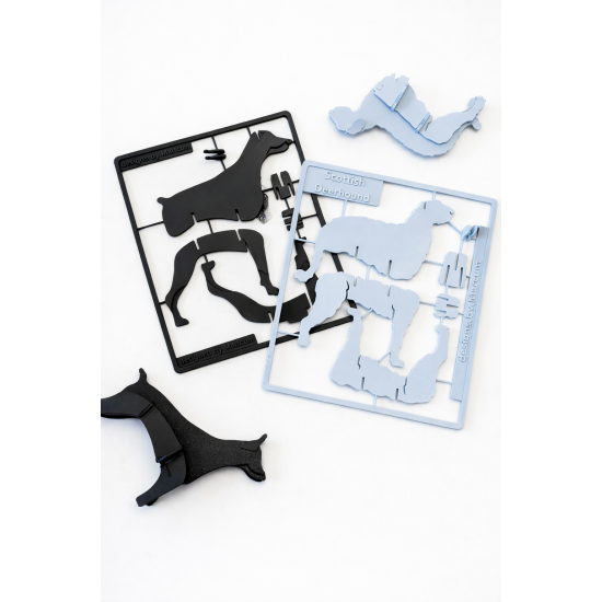 3D Köpek Puzzle Modeli – Scottish Deerhound Kendin Yap Figür | Dekoratif Hobi Ürünü