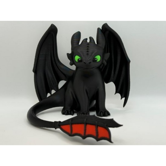 3D Baskı Ejderha Figürü – Siyah Sevimli Dragon Dekoratif Masaüstü Biblo Koleksiyon Oyuncağı