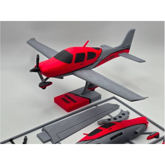 3D Baskı Cirrus Uçak Maket Kartı – Geçmeli Montajlı Koleksiyon Modeli