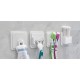 4'lü Set Yapışkanlı Banyo Düzenleyici Organizer - Diş Fırçalık, Jilet Askısı, Havlu Kancası ve Kulak Çubuğu Standı