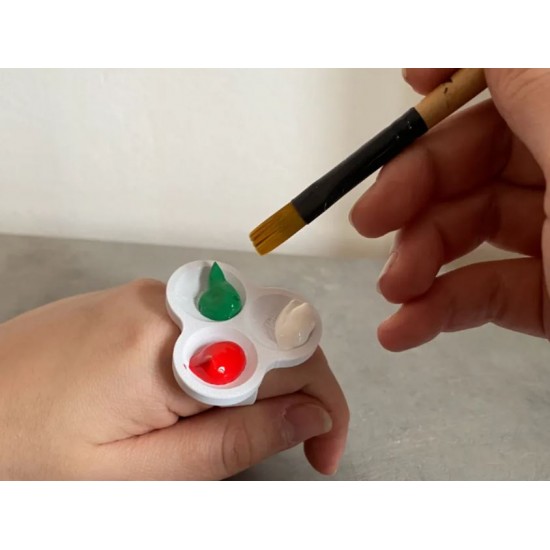 Mini Parmak Paleti – 3D Baskı Taşınabilir Boya Karıştırma Paleti