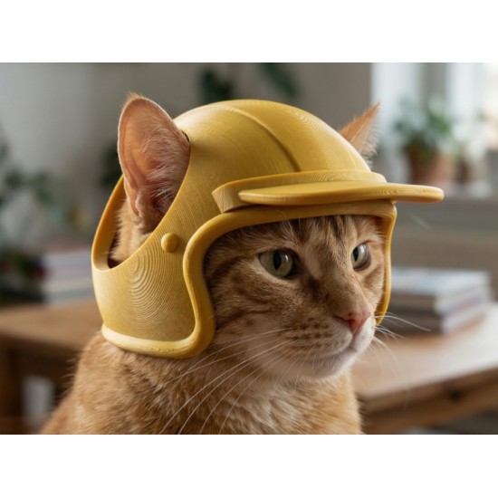 Kedi İçin Mini Baret | 3D Baskı Sevimli Pet Kask Fotoğraf Aksesuarı