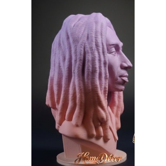 Bob Marley Dekoratif Büst Heykel - Reggae İkonu 3D Figür