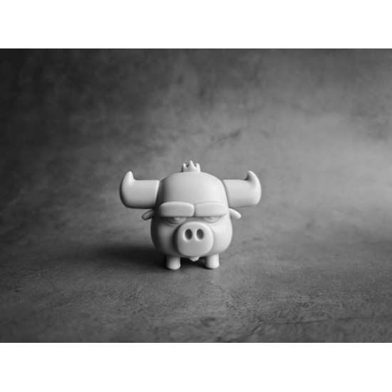  Sevimli Boğa Figürü – 3D Baskı Minimal Hayvan Dekoru (Modern Biblo)