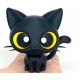 Büyük Gözlü Kara Kedi Figürü - Çok Renkli 3D Baskı - Dekoratif Minimalist Kedi Biblo