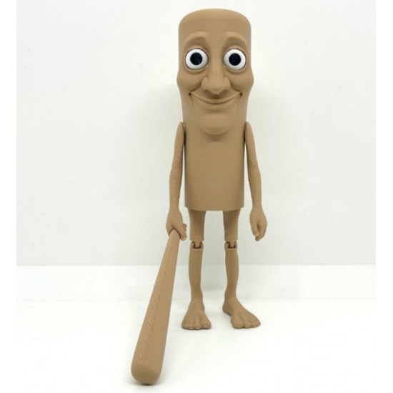 Cursed Man - Elinde Sopalı Komik 3D Figür - Dekoratif Oyuncu Hediyesi - Meme Figür 15cm