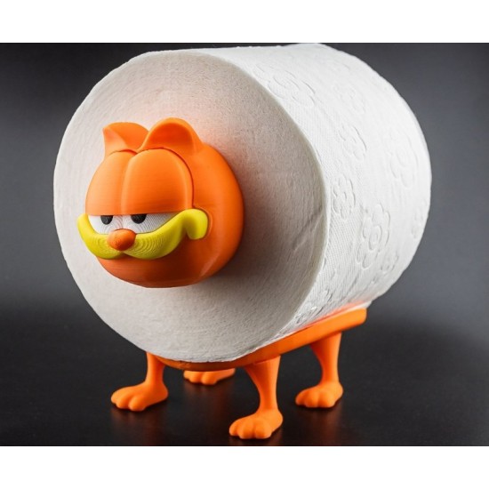Garfield Temalı Dekoratif Tuvalet Kağıdı Standı - Eğlenceli Banyo Aksesuarı ve Düzenleyici