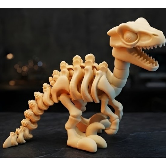 Hareketli Dinozor İskeleti Figürü - Esnek Eklemli 3D Yazıcı Tasarımı Masa Üstü Dekoratif Obje ve Oyuncak