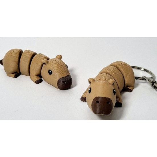 Hareketli Kapibara Figürü - Eklemli Articulated Capybara Anahtarlık ve Kişiye Özel Renkli Masa Aksesuarı