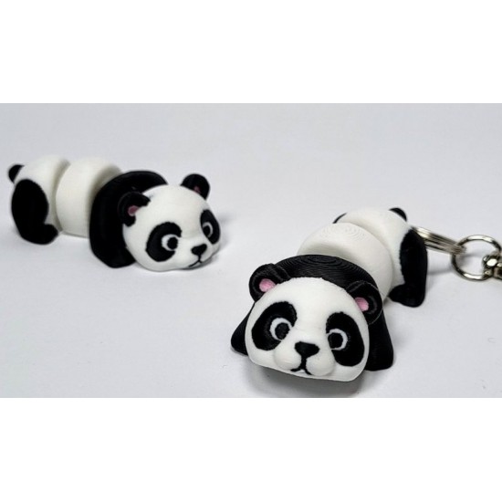 Hareketli Sevimli Panda Figürü - Eklemli Articulated Panda Anahtarlık ve Kişiye Özel Renkli Çanta Aksesuarı