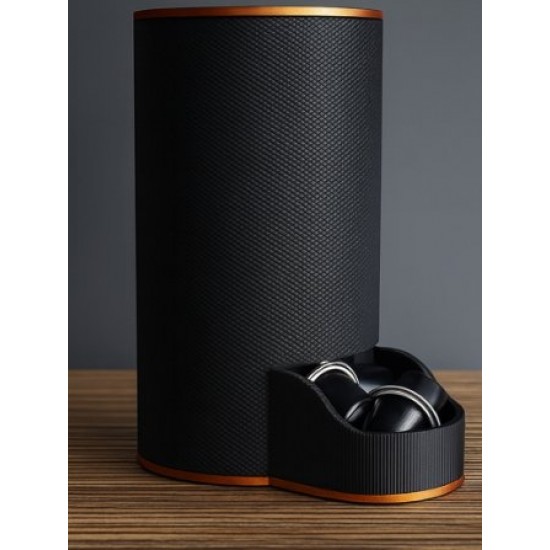 Premium Kapsül Kahve Dispenseri - 3D Tasarım Nespresso Uyumlu Karbon Dokulu Kahve Organizer & Estetik Kahve Köşesi Düzenleyici Stand