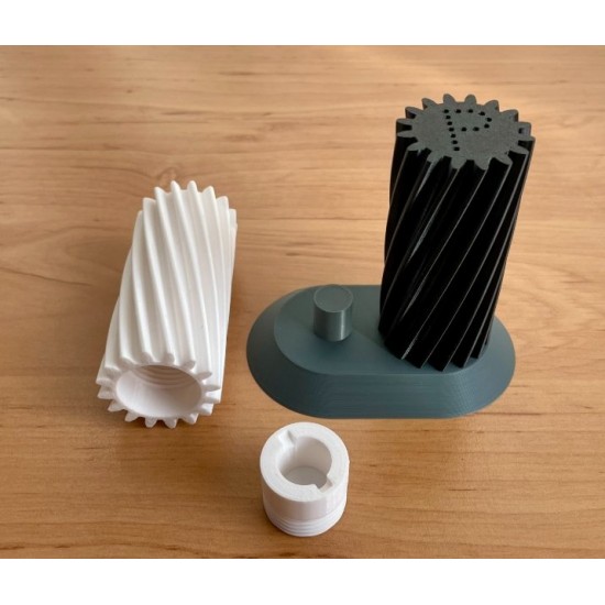 3D Yazıcı Tasarımı Dişli Çark Formunda Modern Tuzluk ve Biberlik Seti
