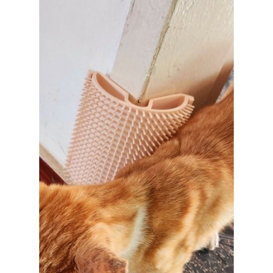 Duvar Köşesi Kedi Kaşınma ve Masaj Tarağı - Duvara Monte Edilebilir Kedi Tüy Toplayıcı