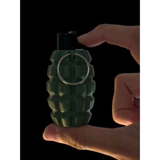El Bombası Tasarımlı Çakmak Kılıfı - Clipper Uyumlu 3D Yazıcı Askeri Figür Aksesuar - Haki Yeşil