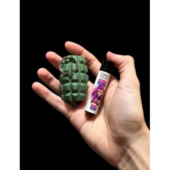 El Bombası Tasarımlı Çakmak Kılıfı - Clipper Uyumlu 3D Yazıcı Askeri Figür Aksesuar - Haki Yeşil