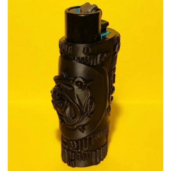 Özel Tasarım Clipper Çakmak Kılıfı - 3D Baskı Kabartmalı Gotik Aksesuar ve Koruyucu Kap