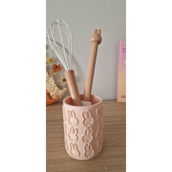 Tavşan Desenli Mutfak Organizer – 3D Baskı Kaşıklık & Fırçalık – Dekoratif Masa Üstü Düzenleyici – Sevimli Tasarım