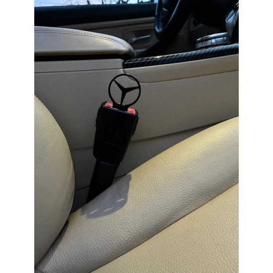 Mercedes Uyumlu Logolu Emniyet Kemeri İkaz Susturucu - Premium Araç İçi Kemer Tokası Aparatı