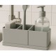 Modern 3 Bölmeli Mutfak Lavabo Düzenleyici Seti - Estetik Bulaşık Süngeri, Sabunluk ve Fırça Organizer Standı