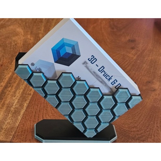 Modern Geometrik Masaüstü Kartvizitlik - Altıgen (Honeycomb) Desenli Stand