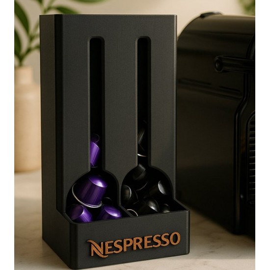 Modern Nespresso Kapsül Kahve Tutucu - 3D Tasarım İkili Bölmeli Kahve Organizer ve Mutfak Tezgah Üstü Düzenleyici