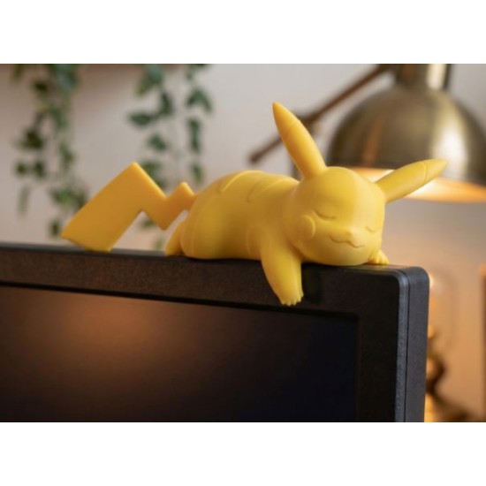 Sevimli Uyuyan Sarı Karakter Monitör Figürü – 3D Baskı Ekran Üstü Dekor (Desk Buddy)