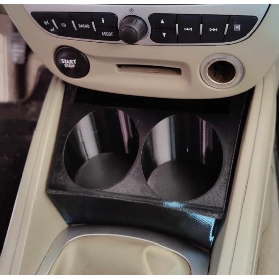 Renault Megane 3 ve Fluence Uyumlu Orta Konsol İkili Bardaklık Tutucu - Yüksek Dayanımlı 3D Tasarım