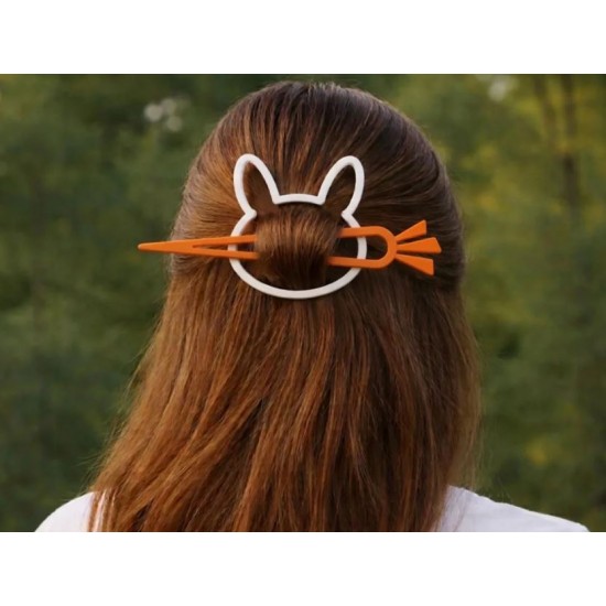 Tavşan Tokalı Saç Aksesuarı – 3D Baskı Sevimli Saç Tokası (Cute Bunny Hair Clip)