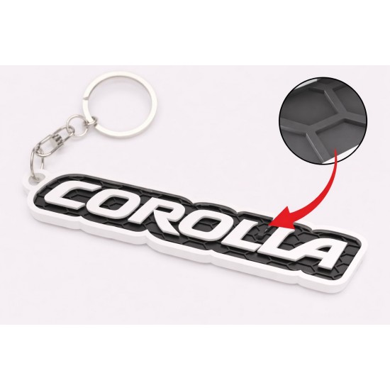 Toyota Corolla Uyumlu 3D Baskı Anahtarlık – Lastik Desenli Özel Tasarım Araba Anahtarlığı