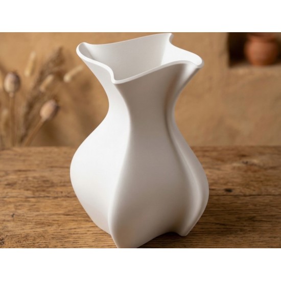 Organik Form Dekoratif Vazo | 3D Baskı Modern Minimal Çiçeklik