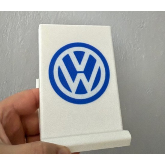 Volkswagen Logolu Dekoratif Telefon Standı - 3D Yazıcı Tasarımı Masaüstü Tutucu