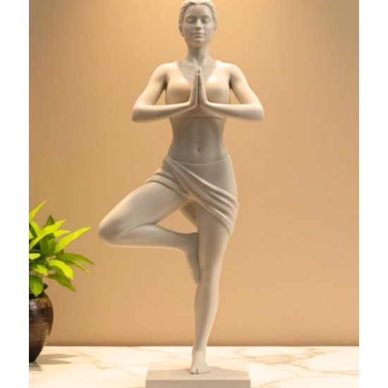 Zen Temalı Dekoratif Obje - Yoga ve Namaste Pozu Heykel - Ofis Dekoru